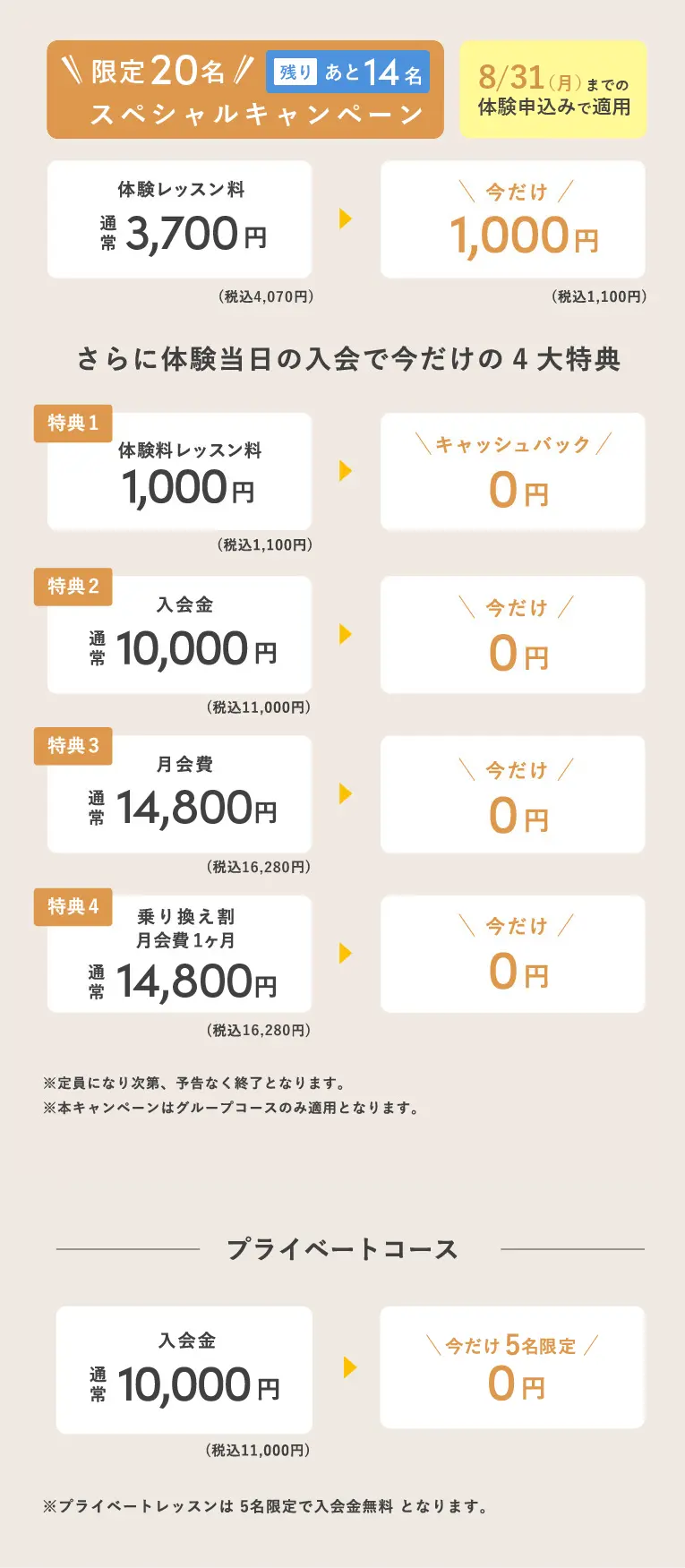 BDC PILATESのキャンペーン
